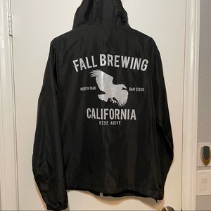 Fall Brewing windbreaker jacket. Size Medium. San Diego Craft Brewery